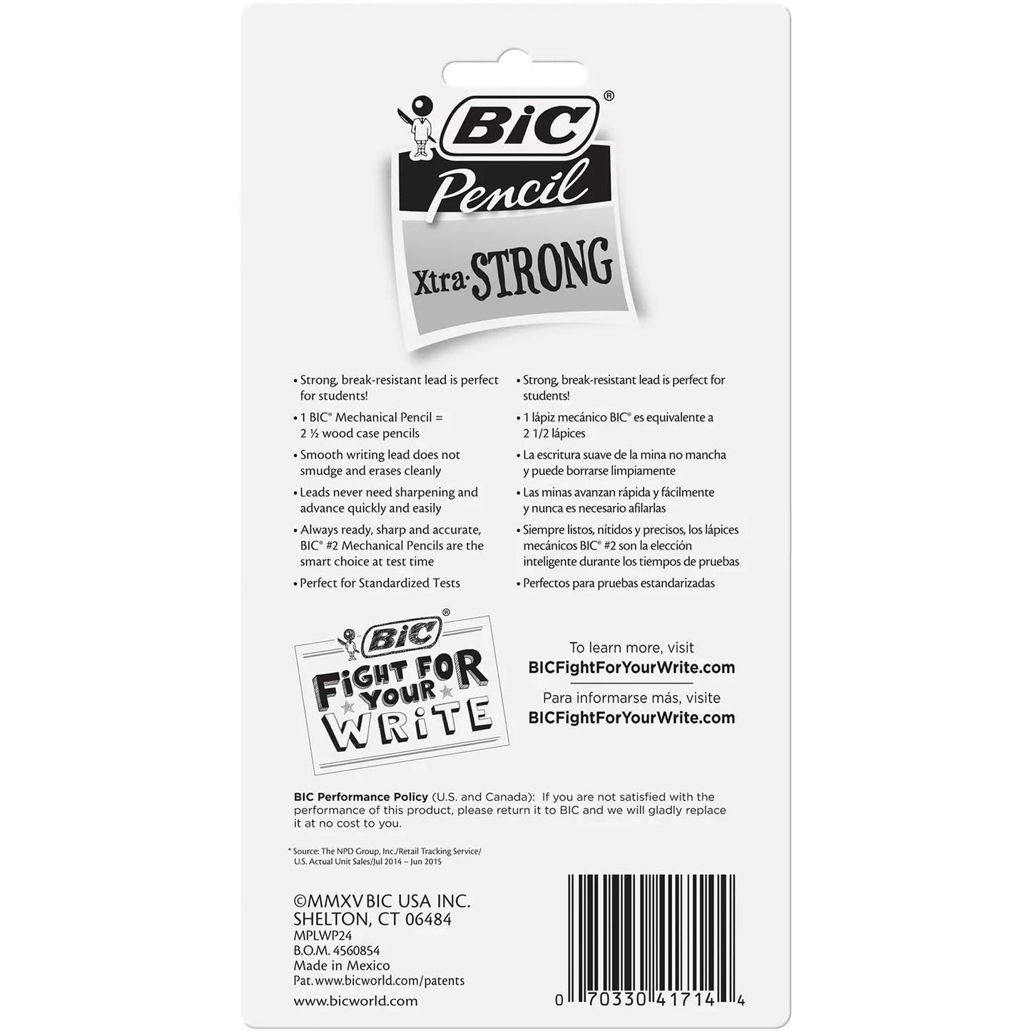 BIC Xtra-Strong Mechanical Pencil, 0.9mm, Assorted Colors, 24 Count