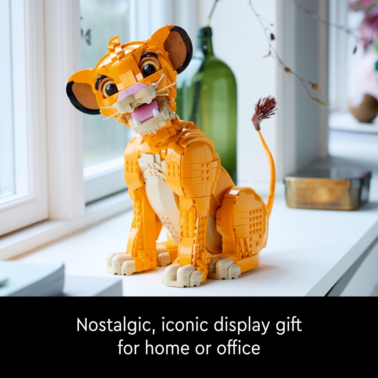 LEGO Disney Young Simba The Lion King Fan, Disney Collection, Creative Animal Figure Building Set, Relaxing Activity, Disney Gift for Adults, Nostalgic Gift Idea for Movie Fans, 43247