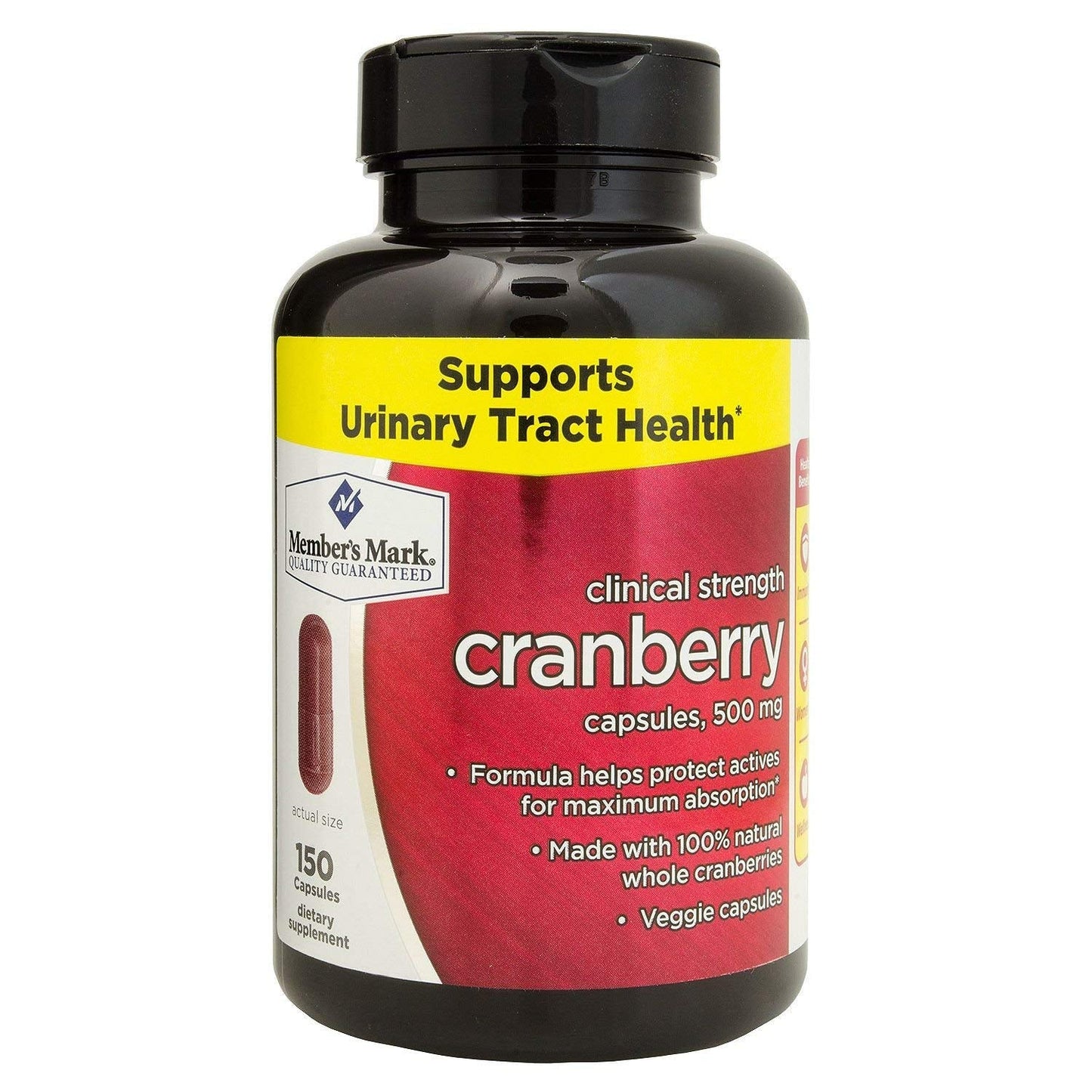 Member's Mark Clinical Strength 500mg Cranberry Dietary Supplement 2 Packs (150 Count.) Cranberry Naturally Helps Your Body