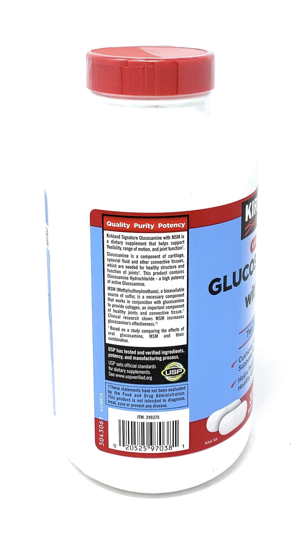 Kirkland Signature Glucosamine with MSM, 375 Tablets (3 Pack)