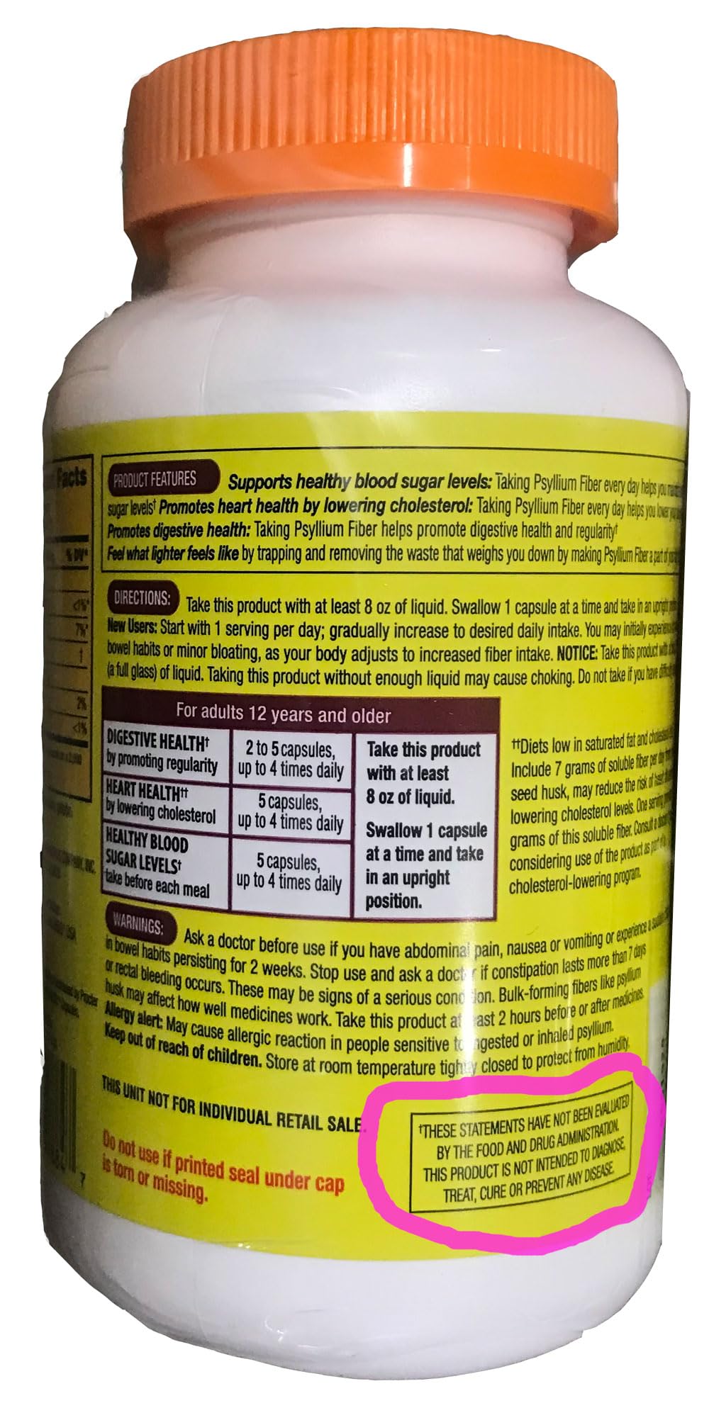 Fiber Capsules Kirkland Therapy for Regularity/Fiber Supplement, 360 capsules - Compare to the Active Ingredient in Metamucil Capsules