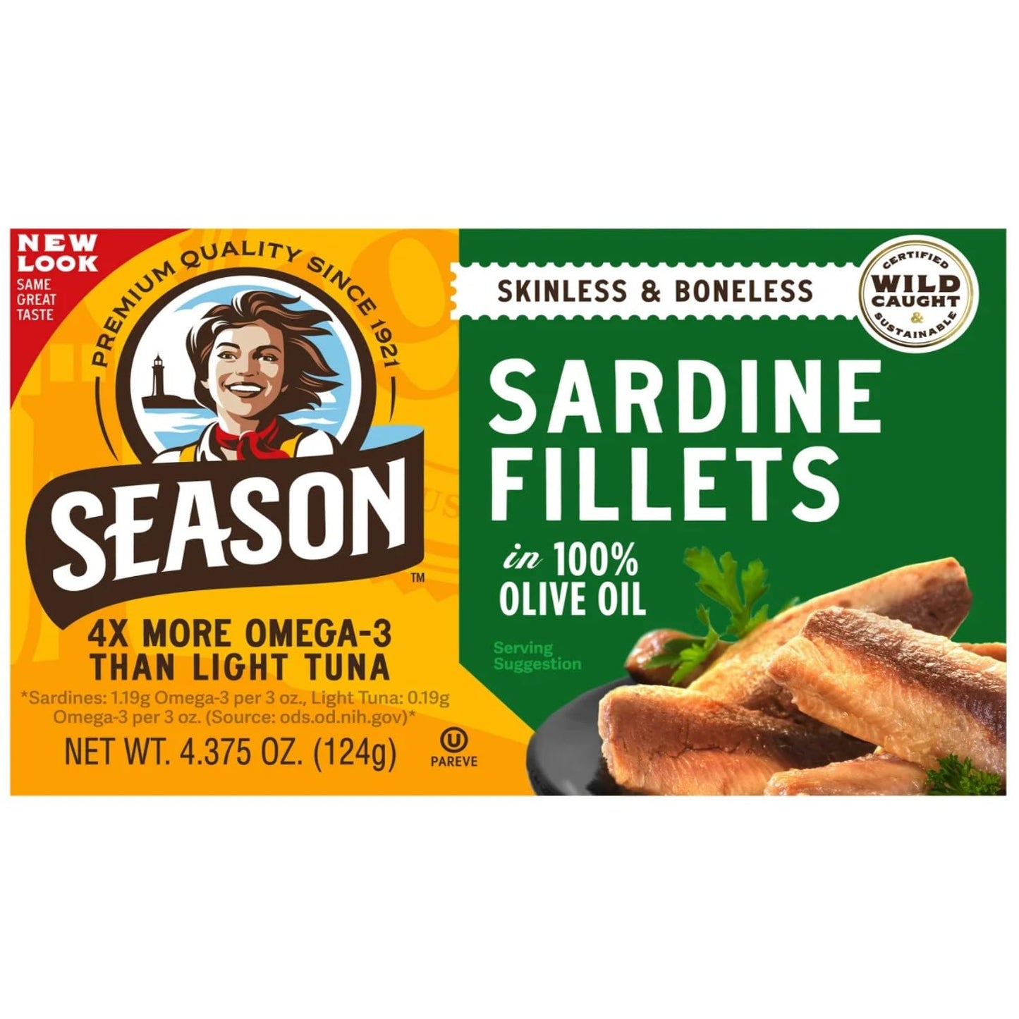 Season 1 Sardines, Sknls/Bnls, Club, Pack Of 12, Size 4.375 Oz - No Artificial Ingredients Gmo Free