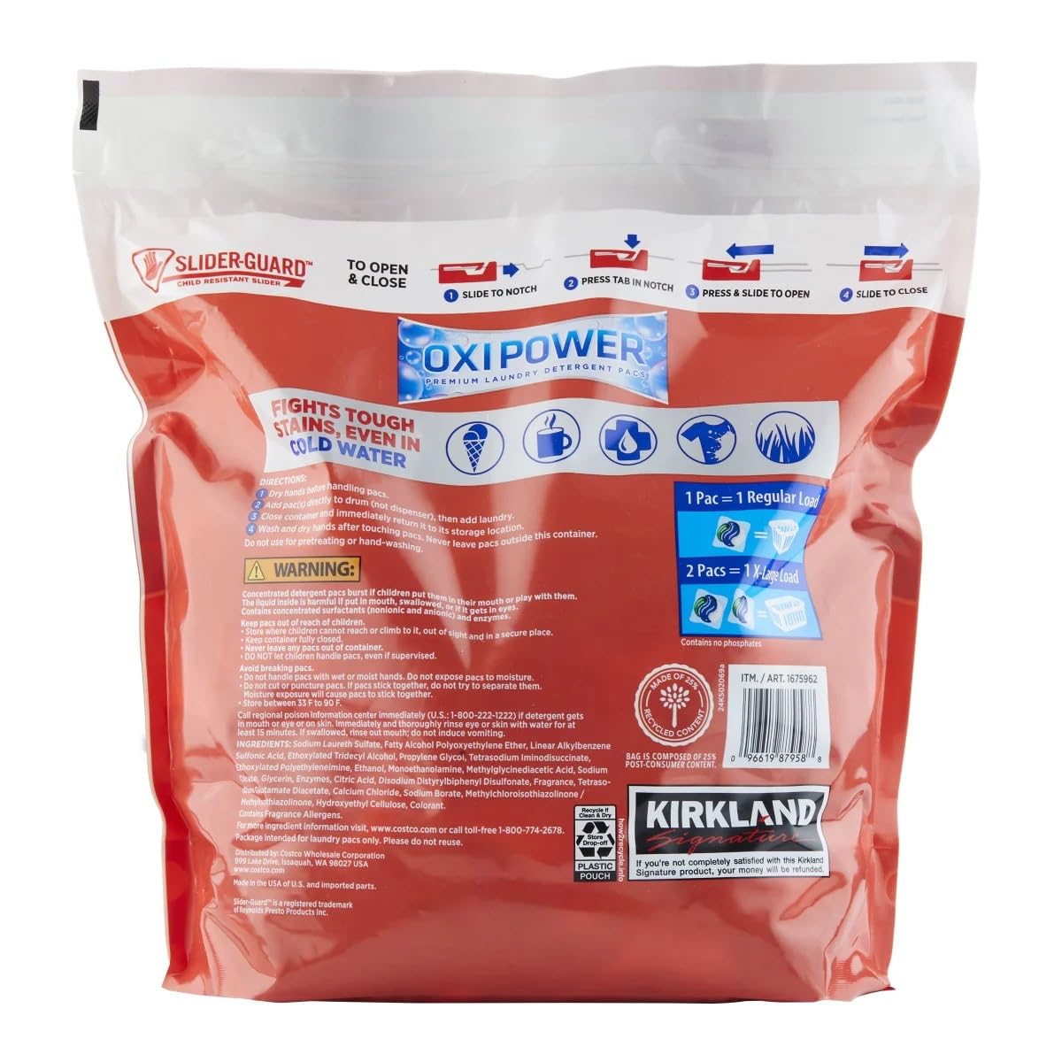 Kirkland Signature Oxi Power Laundry Detergent Pacs, 110 Count