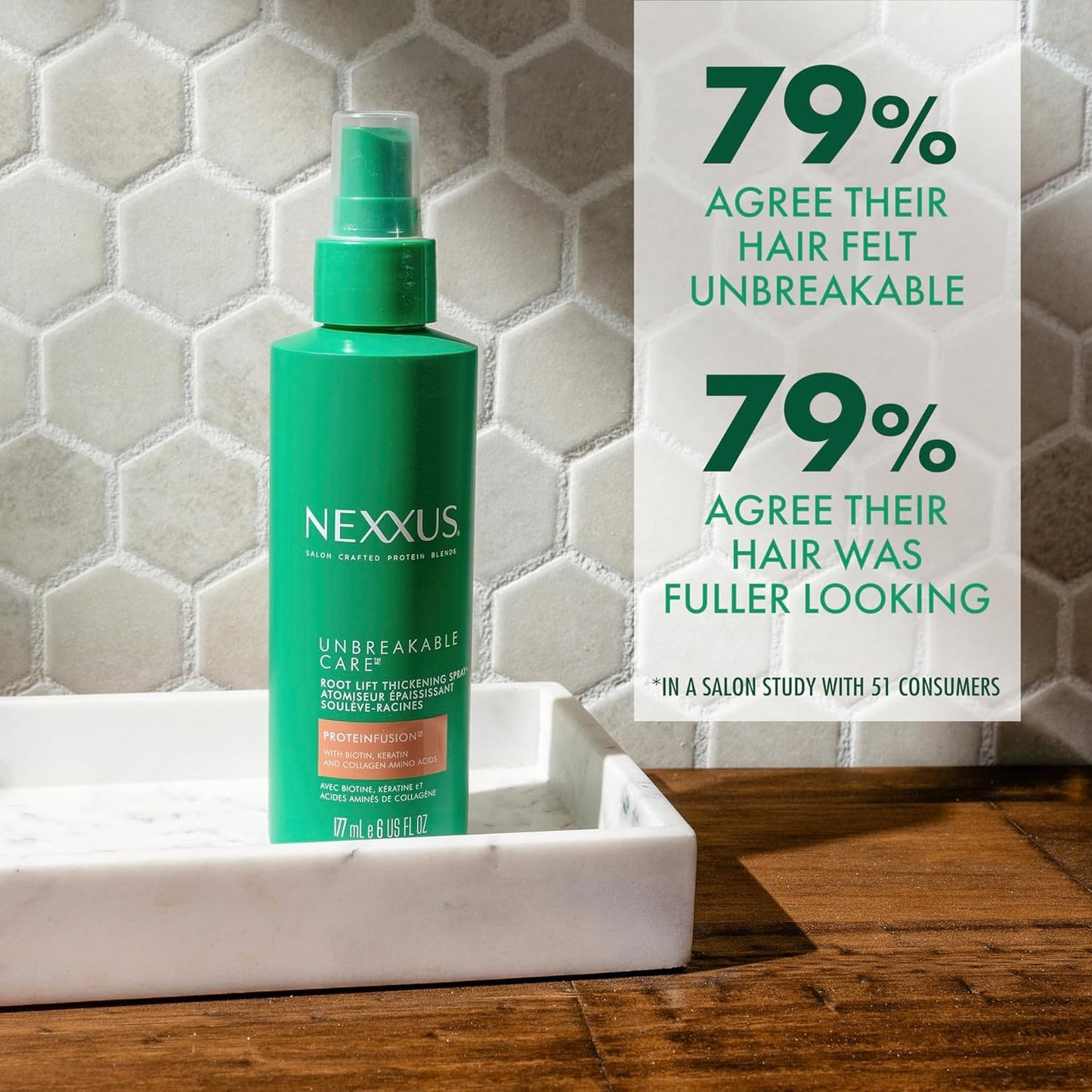 Nexxus Root Lift Thickening Spray Unbreakable Care with ProteinFusion Blend of Biotin, Keratin & Collagen Amino Acids, 6 oz (Pack of 2)