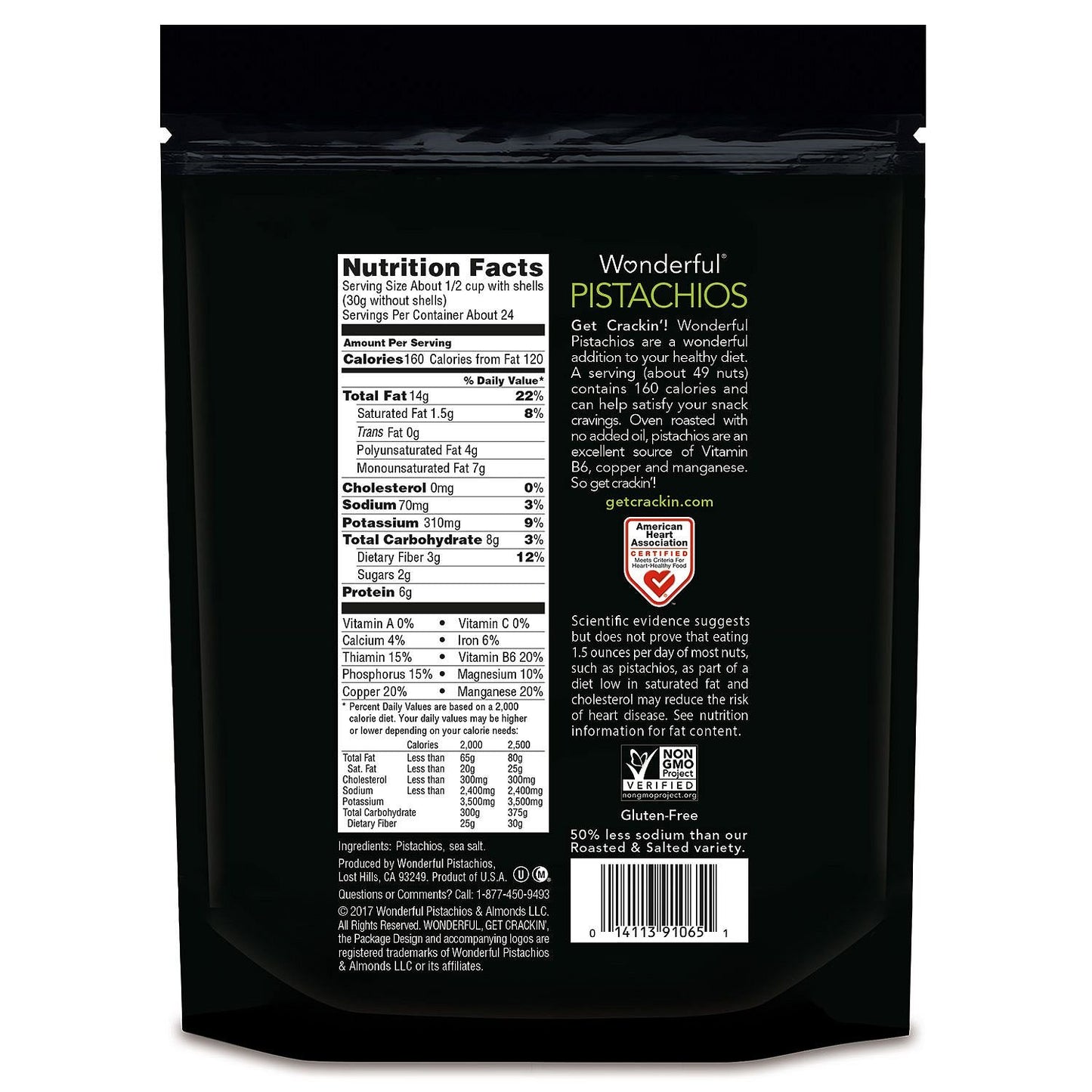 Wonderful Roasted Lightly Salted Pistachios (48 Ounce)