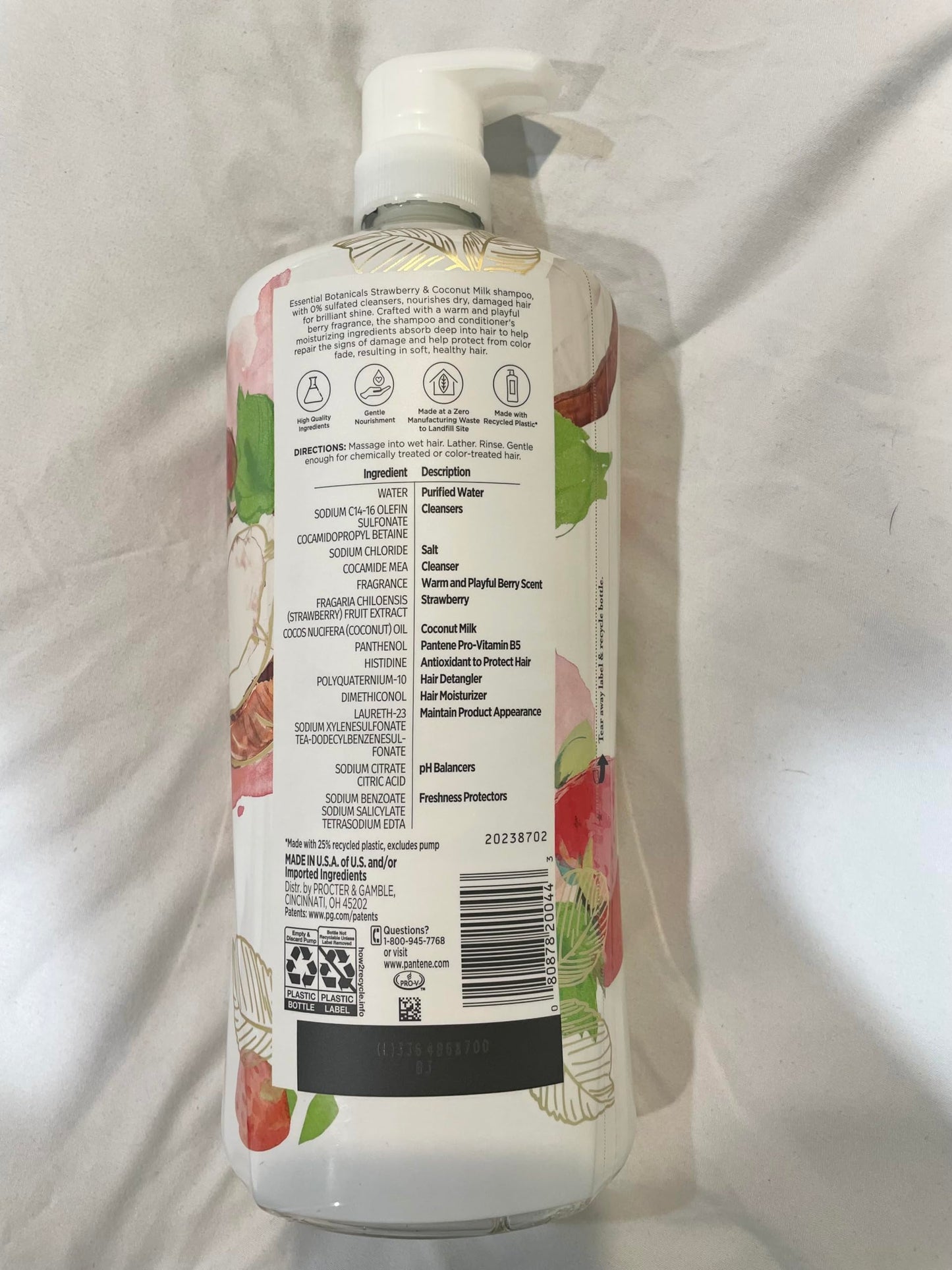 Pantene ESSENTIAL BOTANICALS SHAMPOO 32.8 OZ