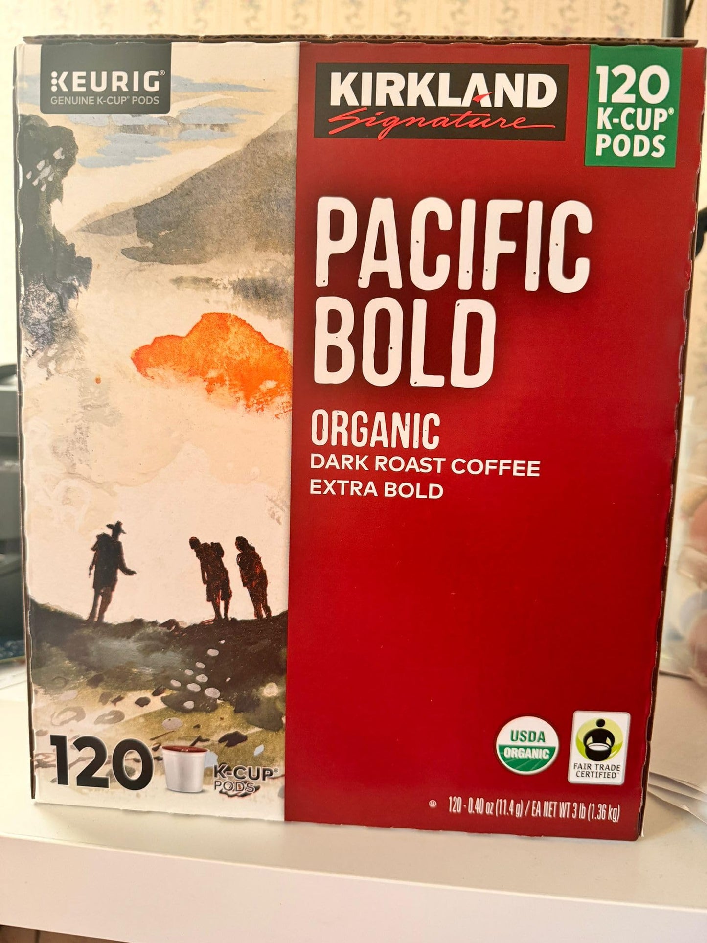 Kirkland Signature Coffee Organic Pacific Bold K-Pods, 120-count with Oval Soup Spoon, Stainless Steel by LOS