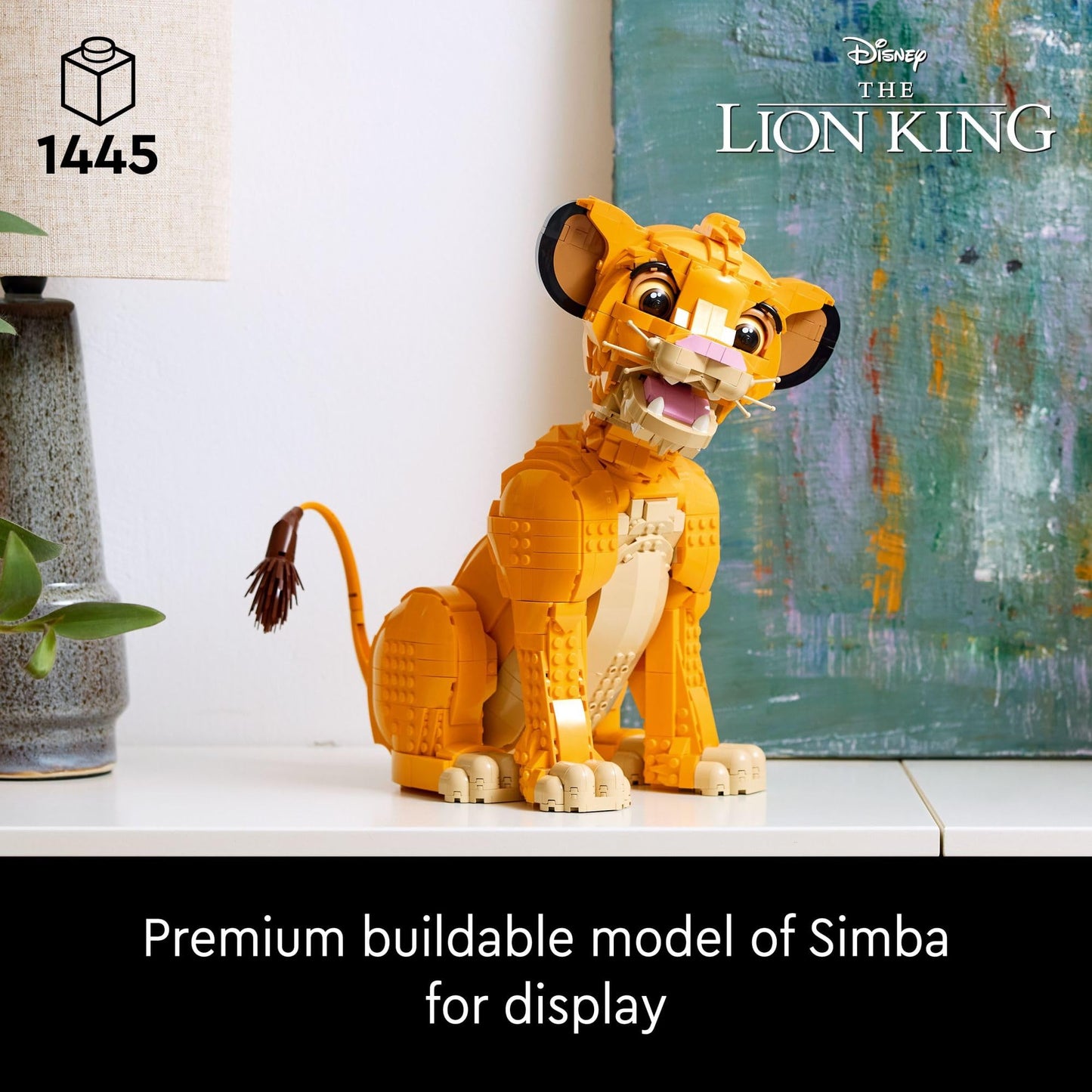 LEGO Disney Young Simba The Lion King Fan, Disney Collection, Creative Animal Figure Building Set, Relaxing Activity, Disney Gift for Adults, Nostalgic Gift Idea for Movie Fans, 43247