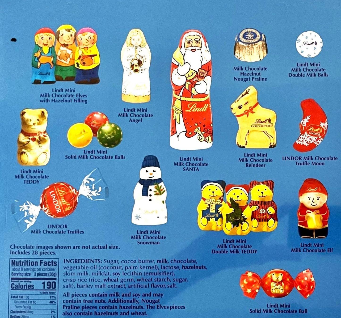Lindt Christmas Advent Calendar 2023, Assorted Chocolates, 10.2 OZ, sealed.