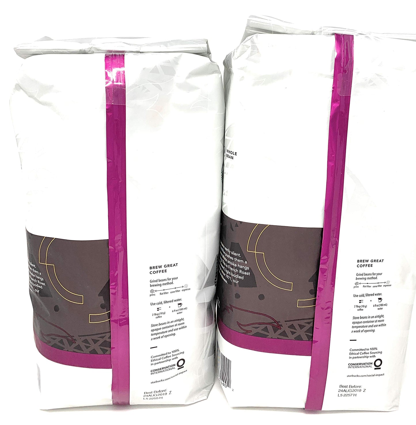 2 Packs of 40 Oz Starbucks French Roast Whole Bean Coffee = 2 x 40 Oz = 80 Oz