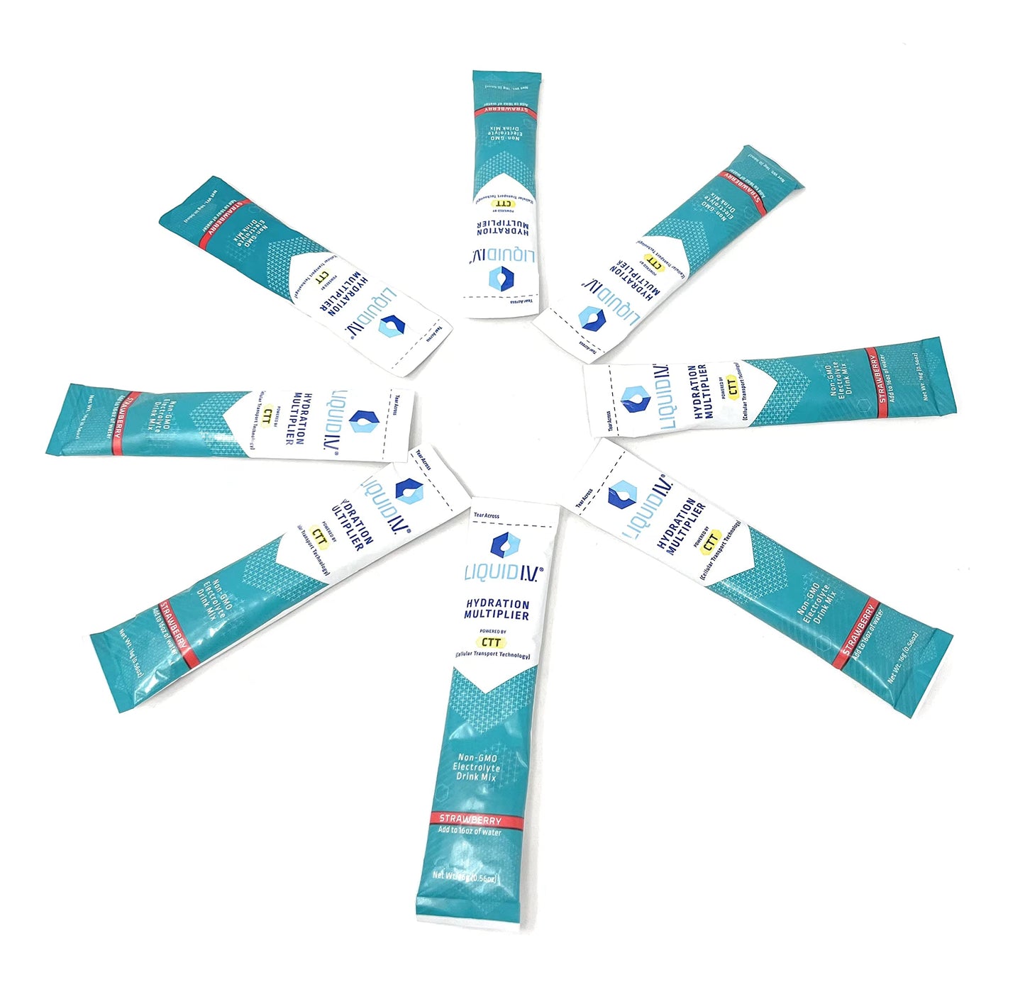 Liquid IV Strawberry Hydration Drink Mix 8 Count, 0.56 OZ