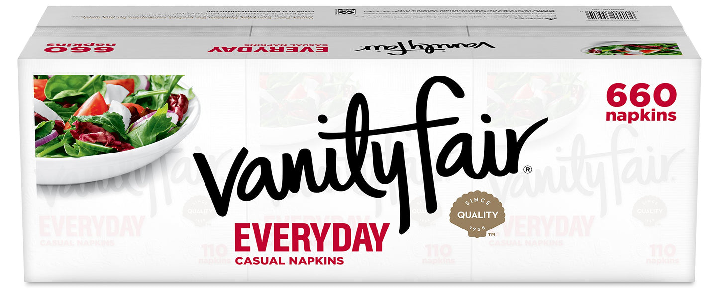 Vanity Fair Everyday Napkins, 660 Count, White Paper Napkins