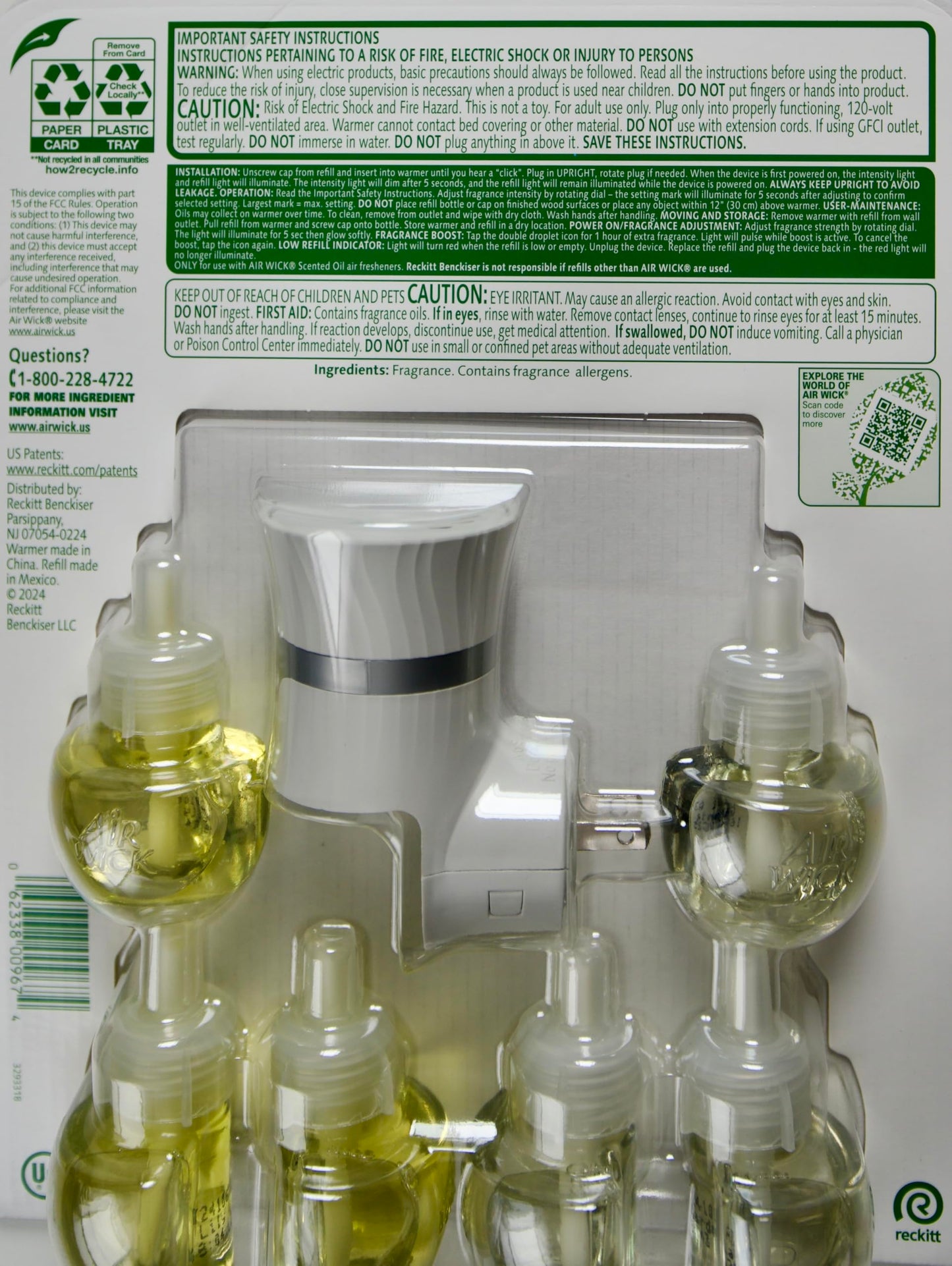 Air Wick Vibrant White Gardenia & Plumeria and Lavender & Waterlily, 6 Refills & 1 Warmer, 5.07 FL OZ