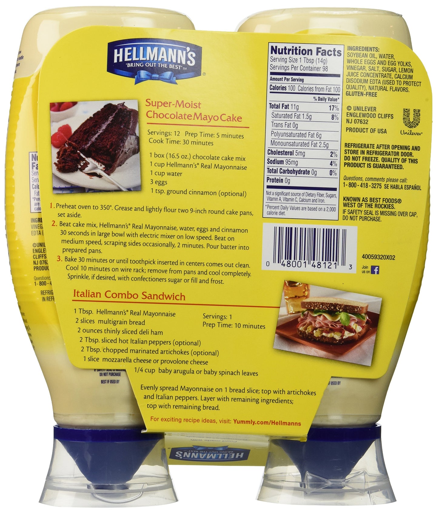Hellmann's Real Mayonnaise, 50 Fluid Ounce