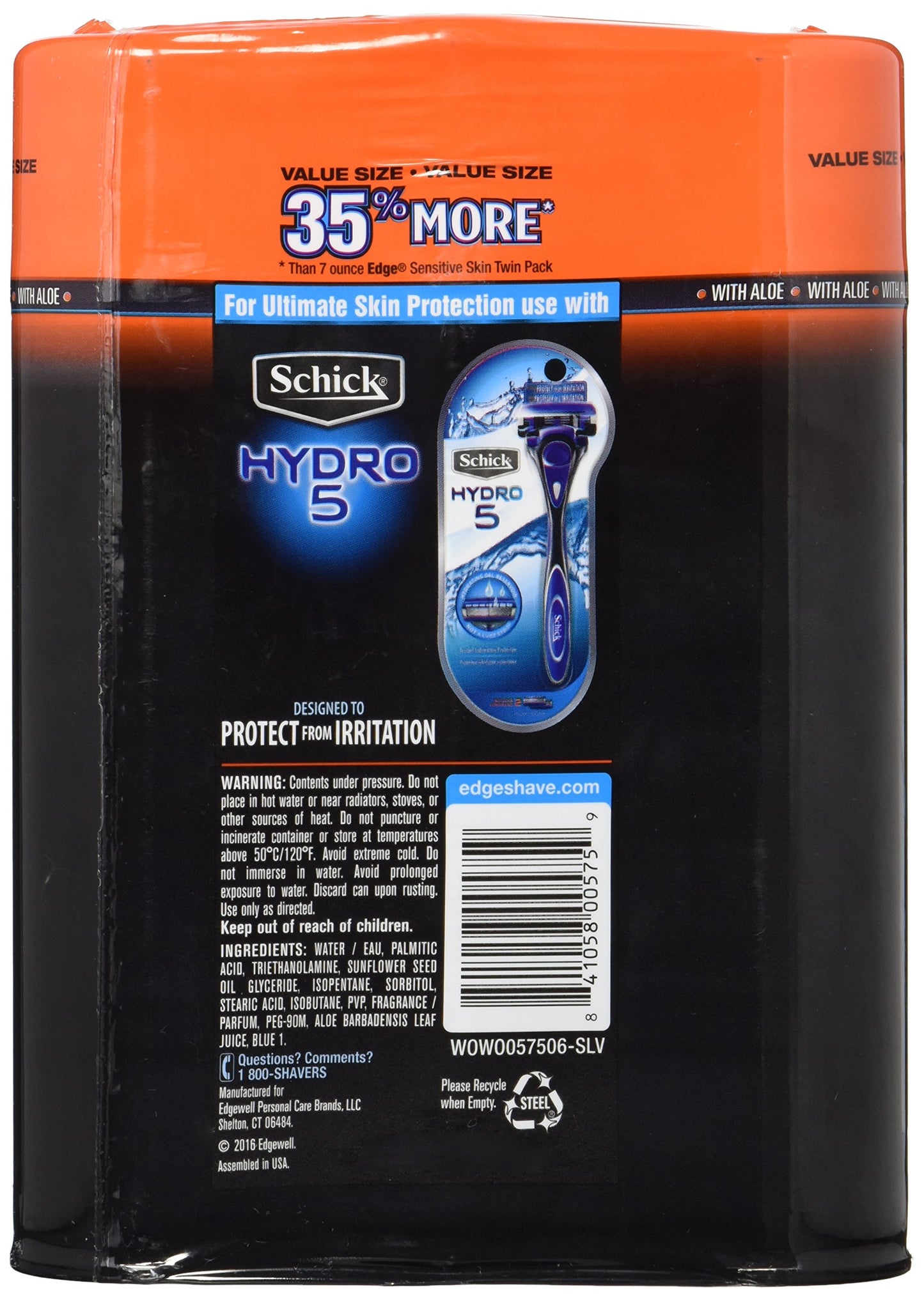 Edge Shave Gel Sensitive Skin with Aloe, 9.5 oz, 3 Pack