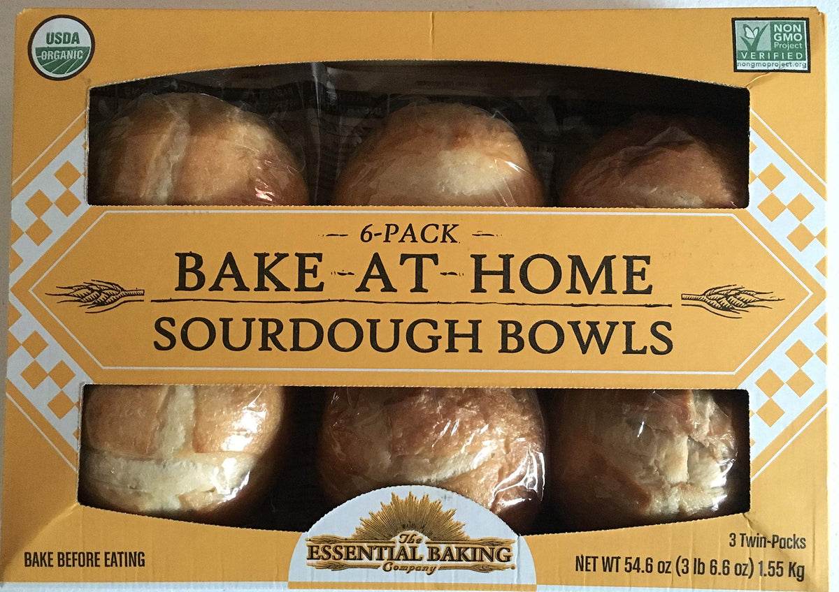 Bake-At-Home Organic Sourdough Bowls 6-Pack - 54.6 Oz/1.55 Kg.