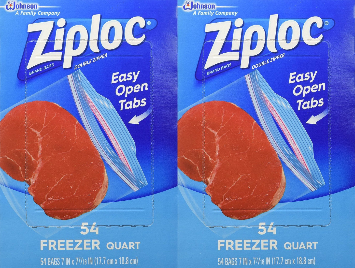 Ziploc Quart Freezer Bags - 54-Count (Pack of 2)