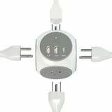 Atomi Power Cube 2-Pack � 3AC Outlets + 3 Smart USB Ports(2 USB-A & 1 USB-C) + 5-ft. Cable