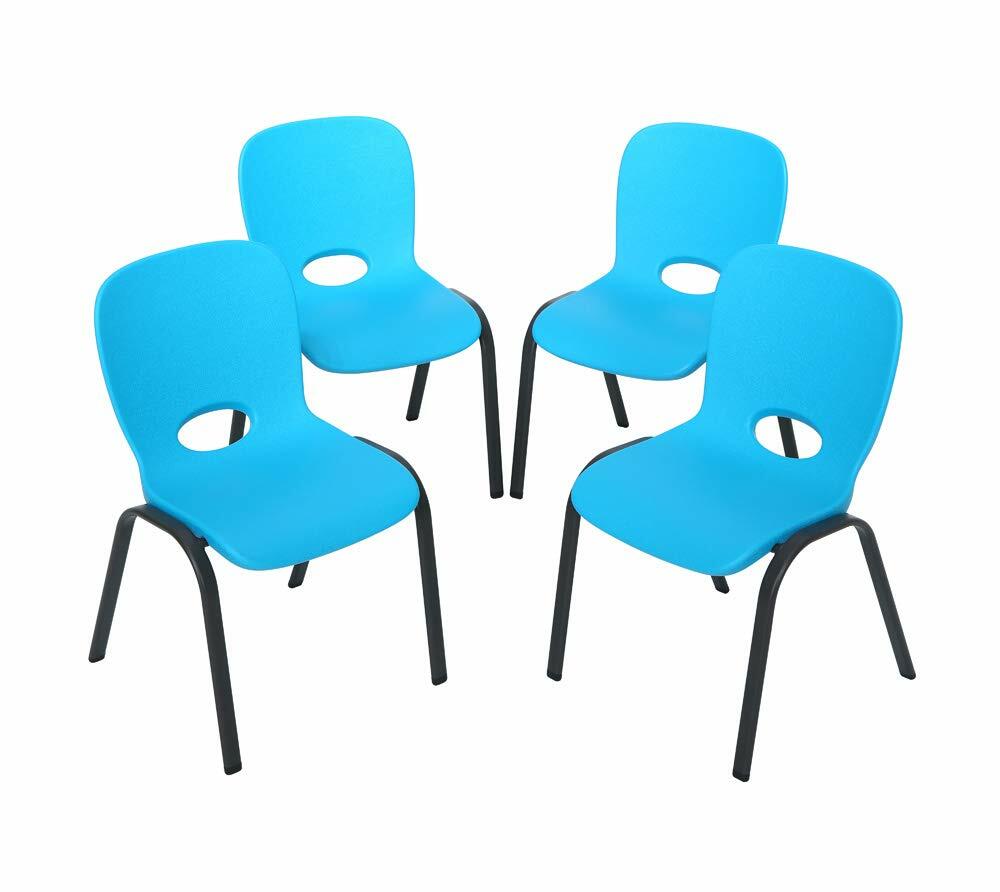 Lifetime 80472 Kids Stacking Chair (4 Pack), Glacier Blue