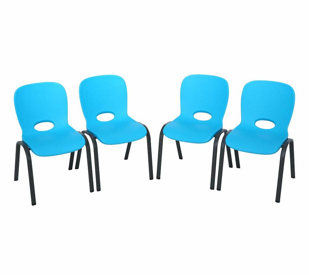 Lifetime 80472 Kids Stacking Chair (4 Pack), Glacier Blue