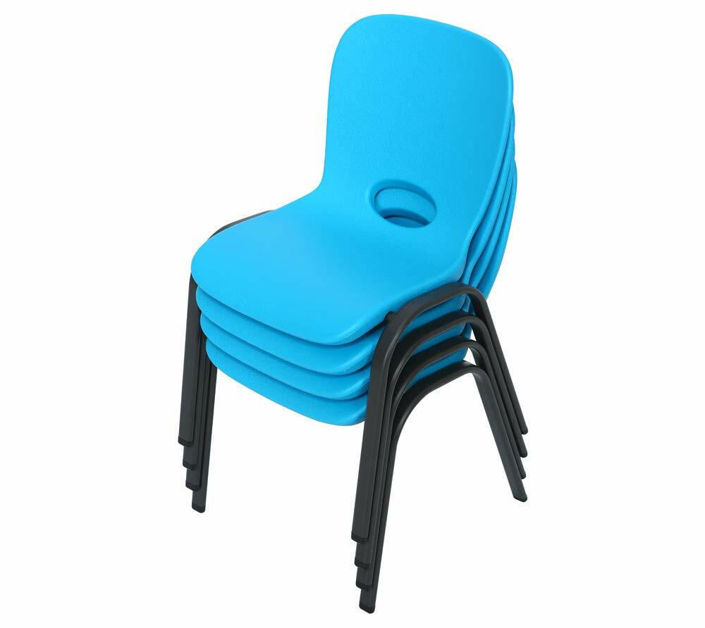 Lifetime 80472 Kids Stacking Chair (4 Pack), Glacier Blue