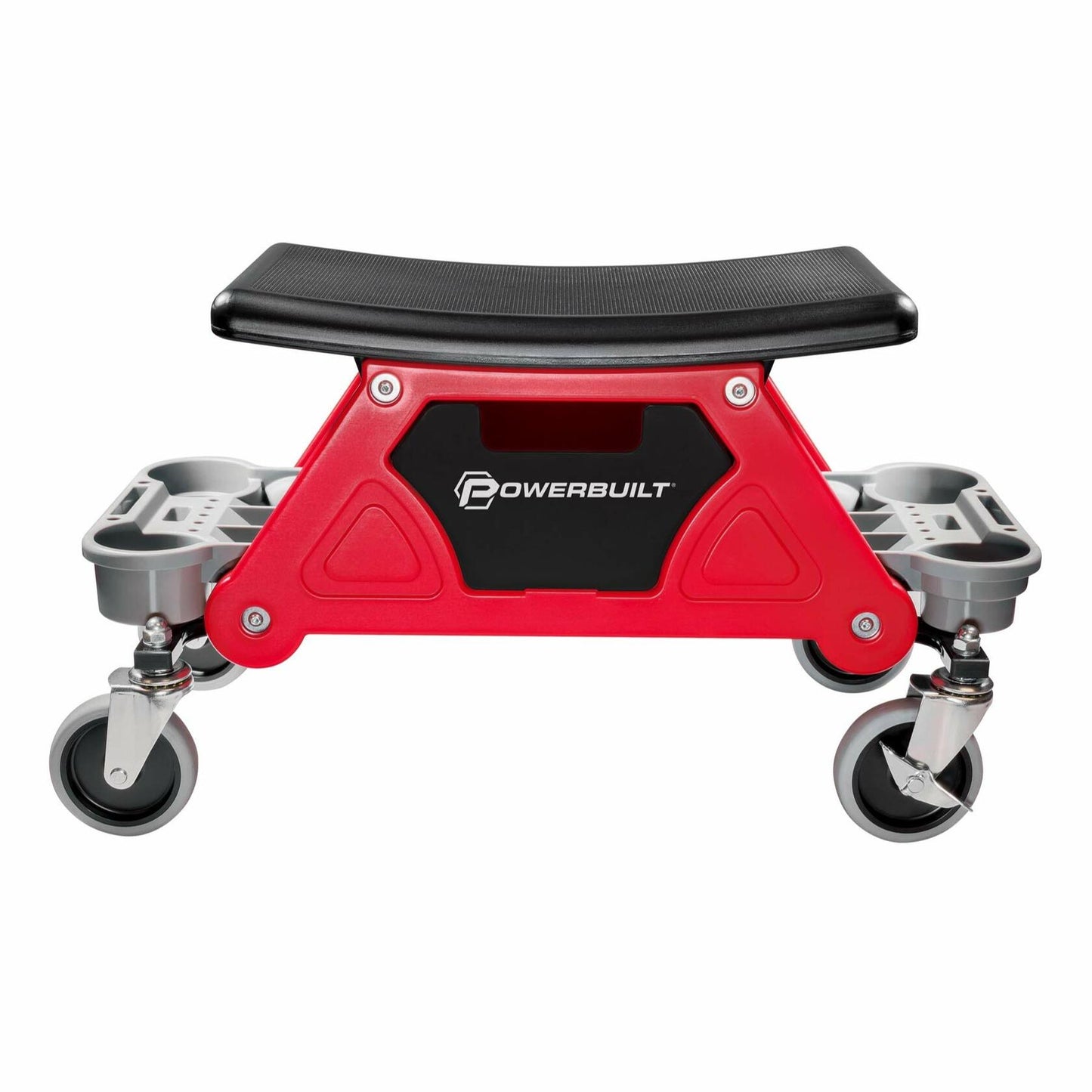 Powerbuilt Heavy Duty Roller Mechanics Seat and Brake Stool with 4-in. Rubber Swivel Casters Roll Over Anything, Big Seating Platform, Slide Out Tool Trays and Drawer 300 lb. Capacity – 240036