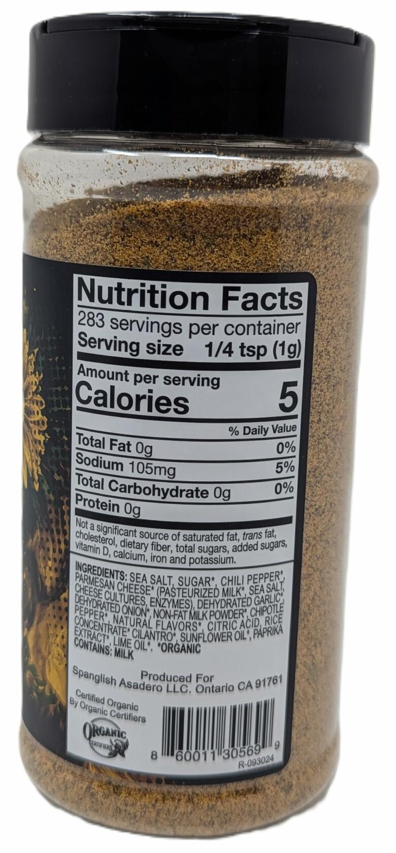 Spanglish Asadero Elote Seasoning – Organic Mexican Street Corn Blend with Chipotle, Lime & Parmesan
