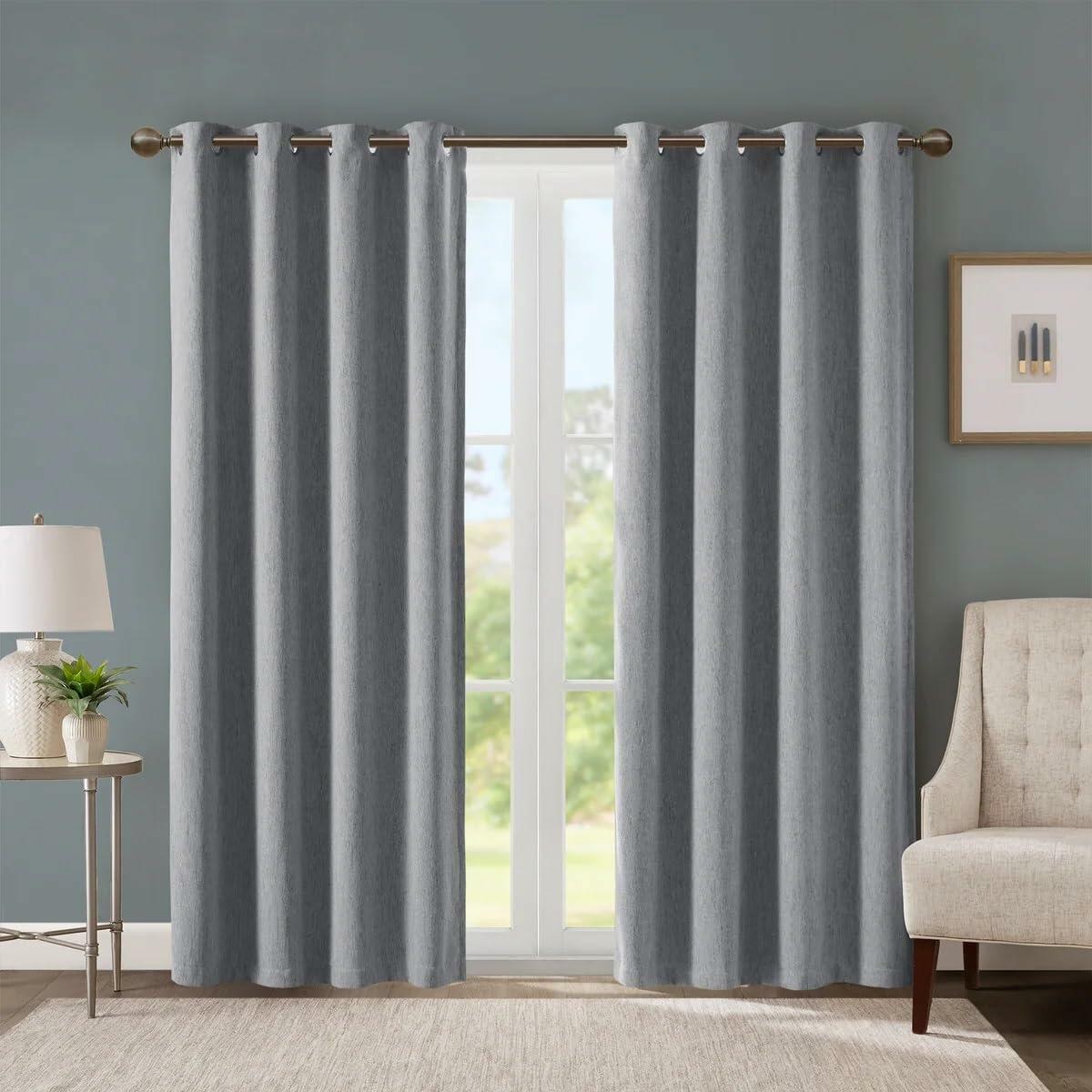 SunSmart Total Blackout Lined Panel Pair with Grommets, Silver