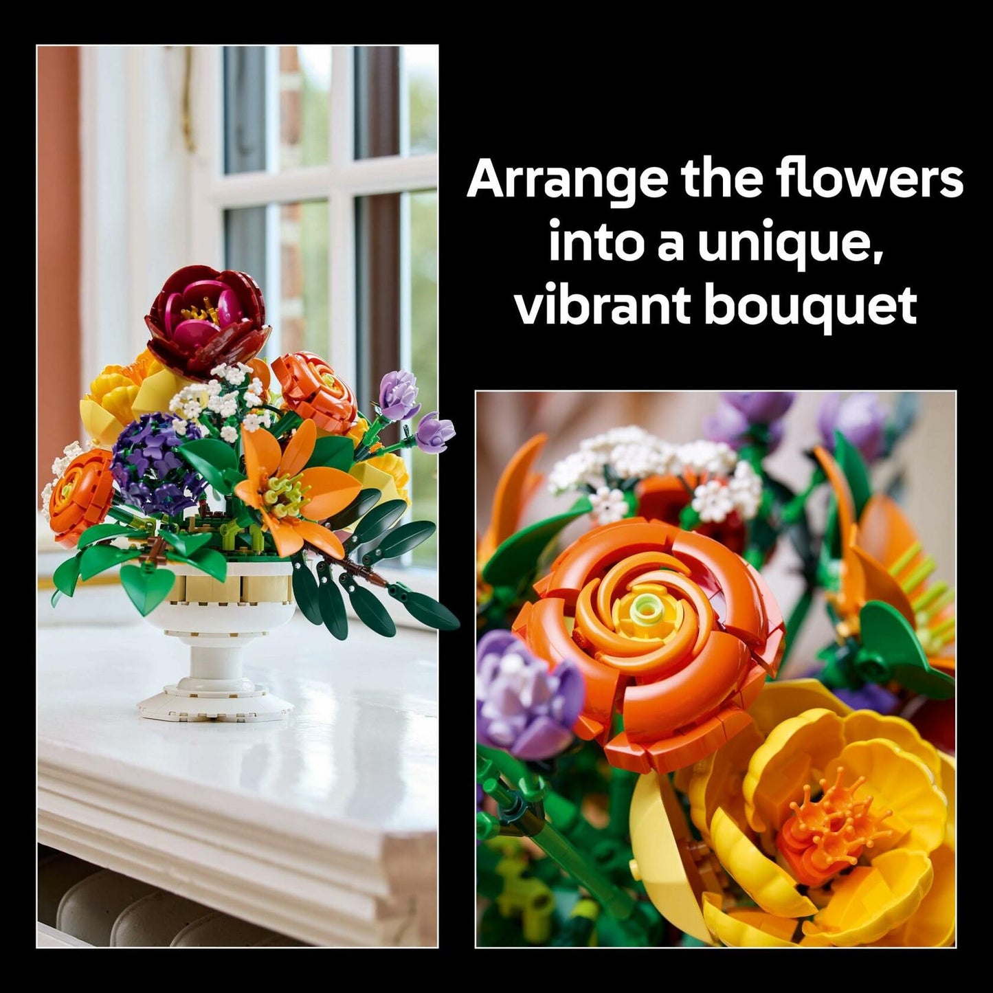 LEGO Botanicals Flower Arrangement DIY Building Set - Faux Bouquet Set for Adults, 18+ - Floral Home D�cor Kit - Gift for Mother's Day - Decorations for Office or Cubicle - 10345