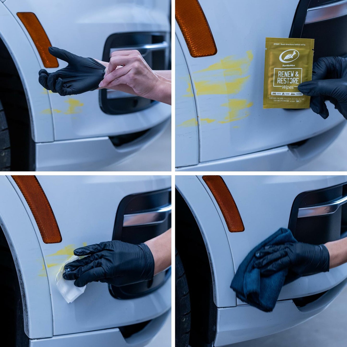 Turtle Wax 54349 Renew and Restore Wipes, Car Paint Scratch Removal, Works on Water Spots, Headlight Oxidation, Glass, Metal and More, Pack of 8 Wipes