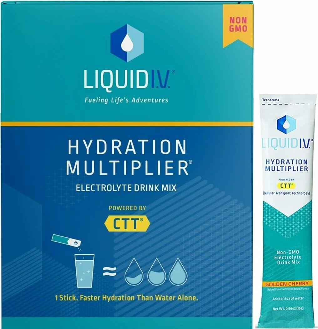 Liquid i.v. Hydration multiplier electrolyte drink mix Golden Cherry 30 packets