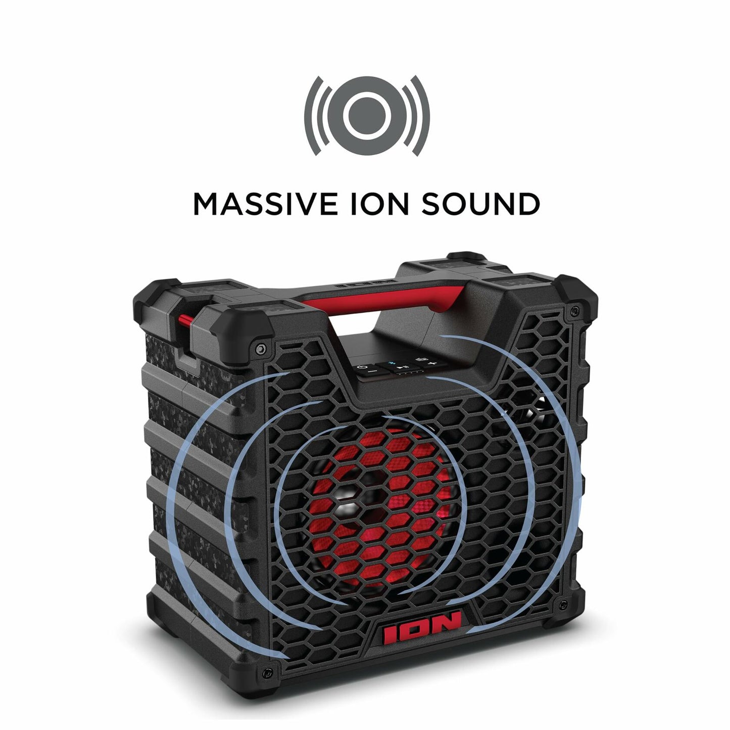 Ion Audio Tailgater Tough - Rugged Portable All-Weather Wireless Bluetooth Speaker, IPX5 Water-Resistant, Outdoor Weather-Resistant Speaker, 65W