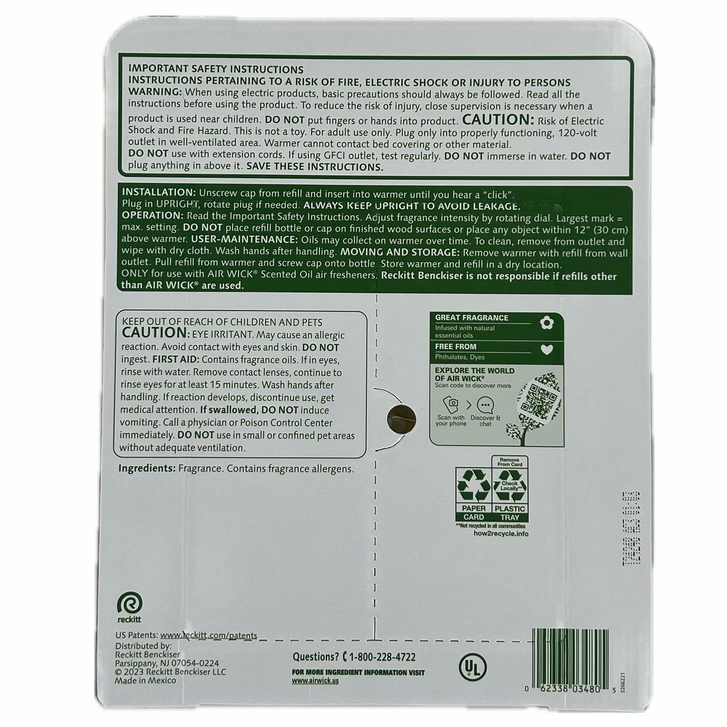 Airwick Essential Oils Air Freshener, 1 Unit & 9 Refills (Pink Vanilla & Hawaii)