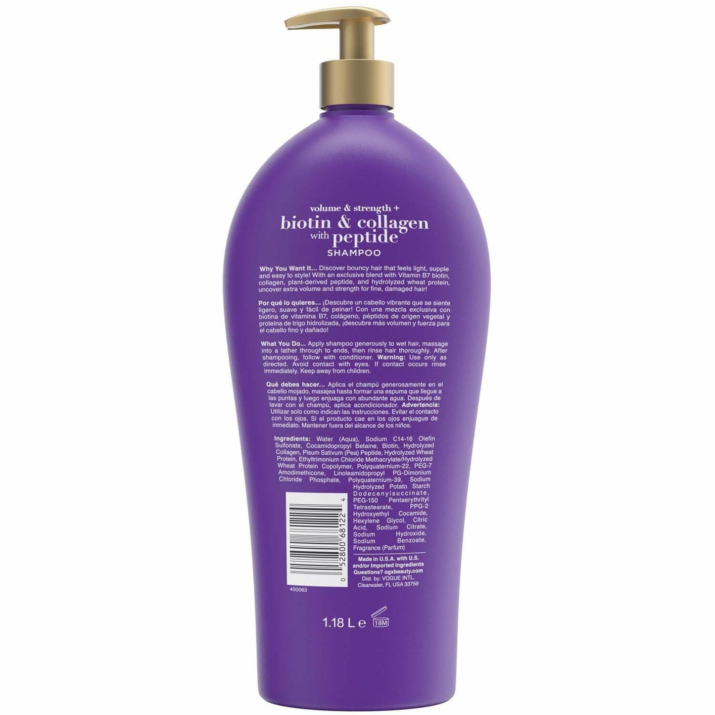 OGX Volume & Strength + Biotin & Collagen Shampoo (40 Fluid Ounce)