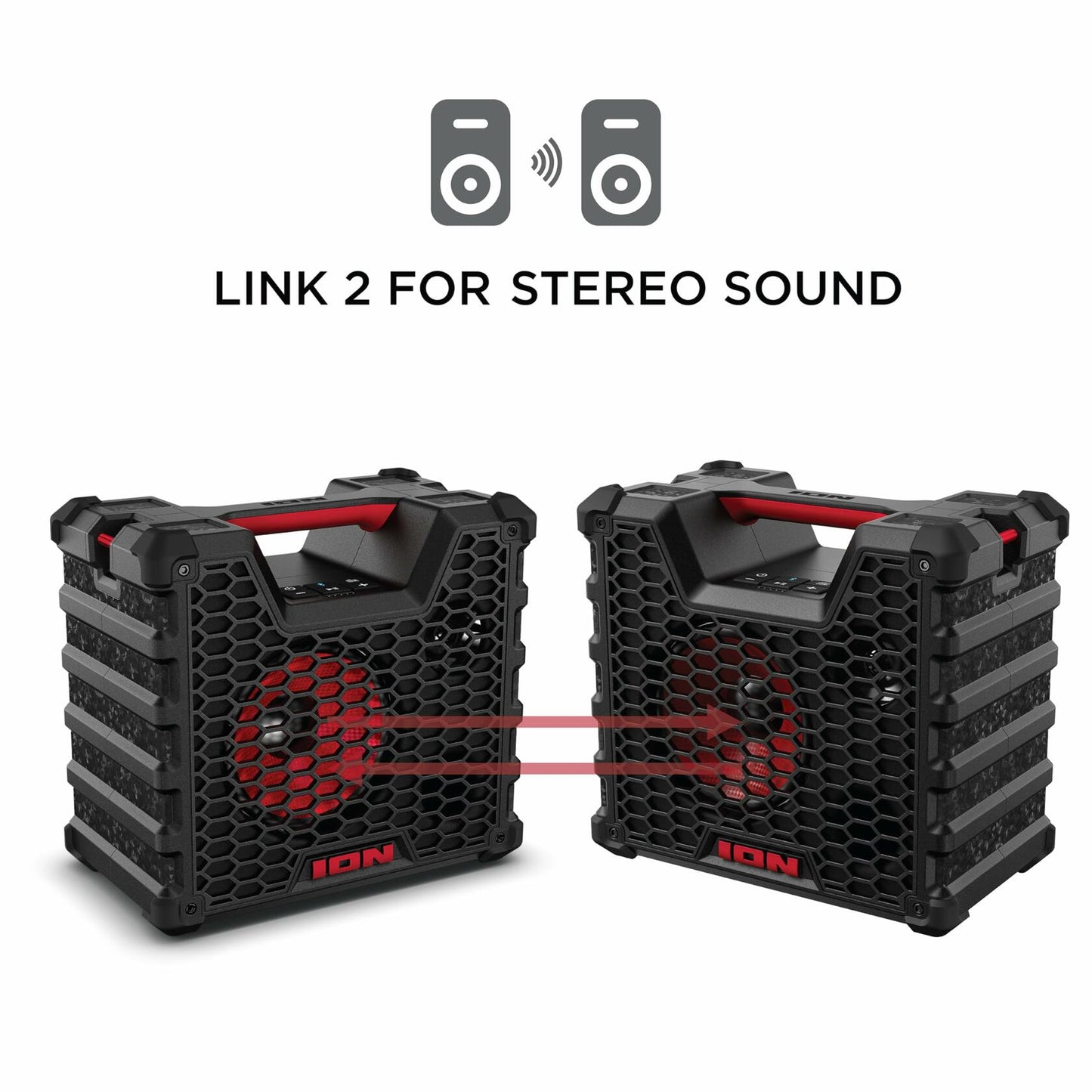 Ion Audio Tailgater Tough - Rugged Portable All-Weather Wireless Bluetooth Speaker, IPX5 Water-Resistant, Outdoor Weather-Resistant Speaker, 65W