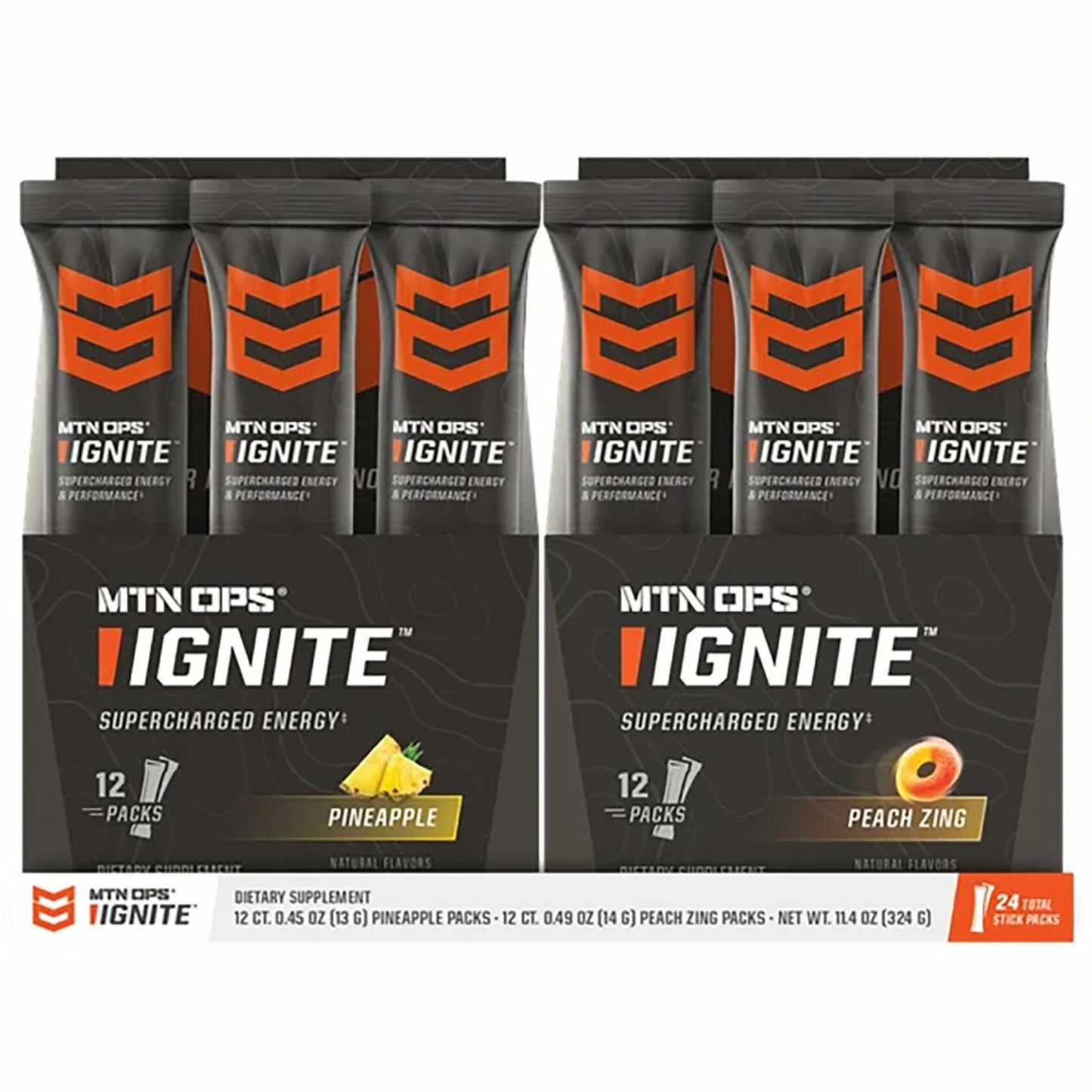 MTN OPS Ignite Energy Pineapple & Peach 2x12ct