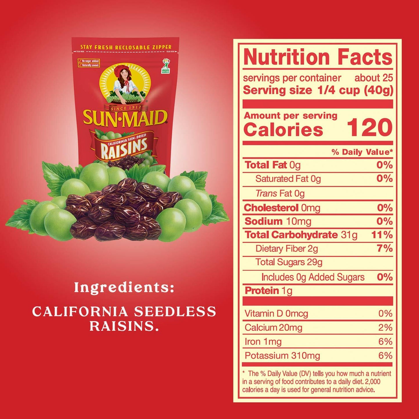 Sun-Maid California Sun Dried Raisins- Dried Fruit Snacks- Healthy Snacks of Kids - 72 oz (4.5 lbs) (Pack of 2)