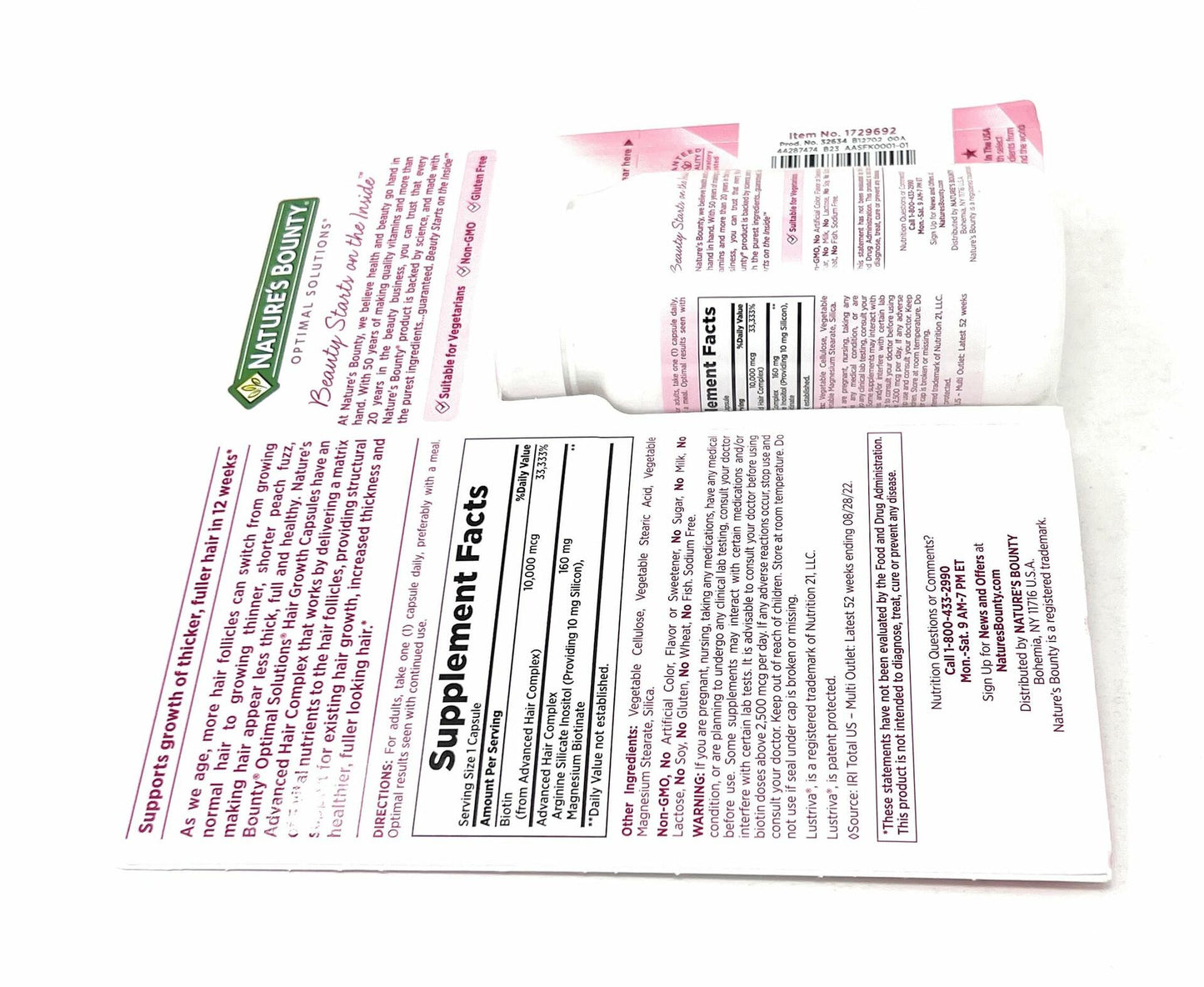 Nature's Bounty Hair Growth Supplement, 1 Per Day, Clinically Shown to Support Thicker, Fuller Hair, with Biotin, Silicon & Arginine, 90 Capsules