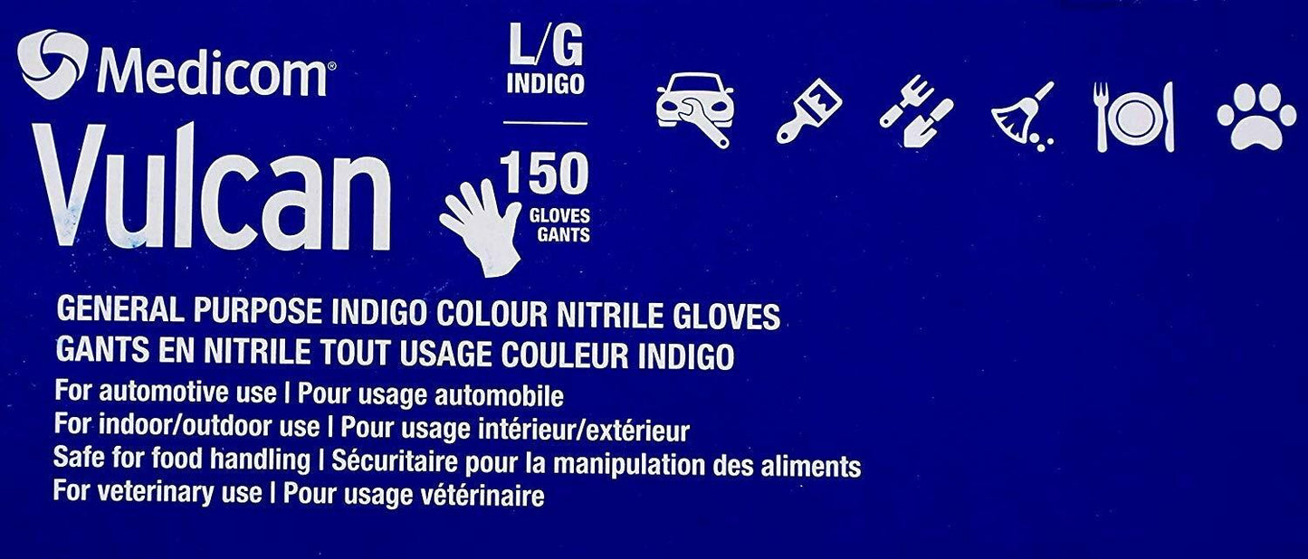 Medicom Vulcan Nitrile Gloves, 150 Count Large