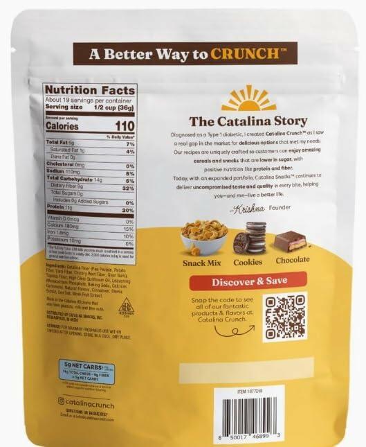 cataliina crunch keto friendly cereal cinnamon toast 24oz bag
