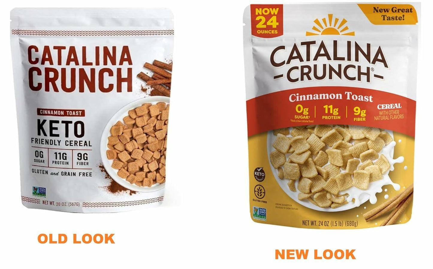 cataliina crunch keto friendly cereal cinnamon toast 24oz bag