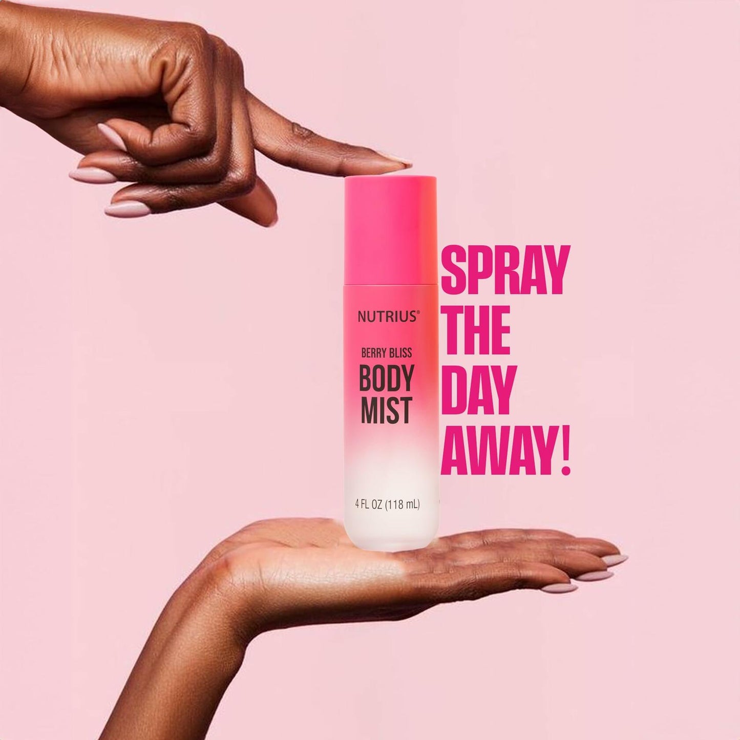 Nutrius Body Mist - Berry Bliss, 4 FL OZ - Refreshing and Hydrating Daily Fragrance