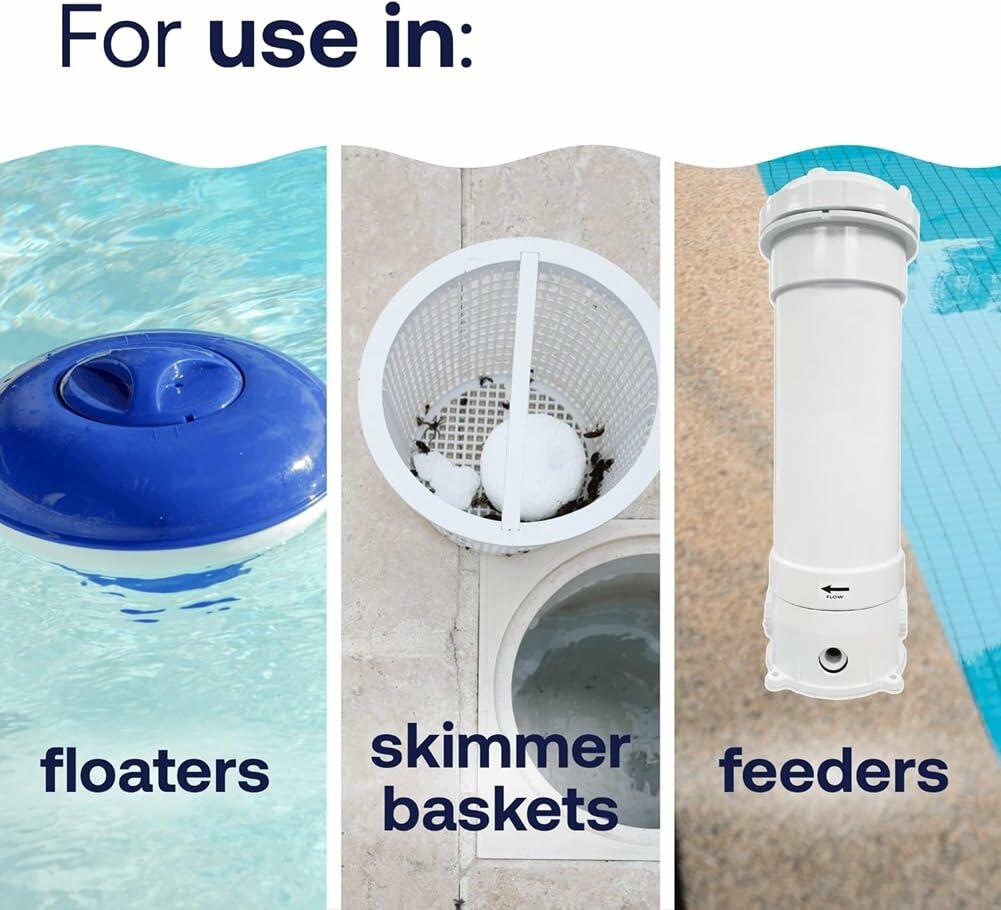 HTH Pool Care 3-inch Chlorine Tabs Swimming Pool Chlorinating Sanitizer 40lbs