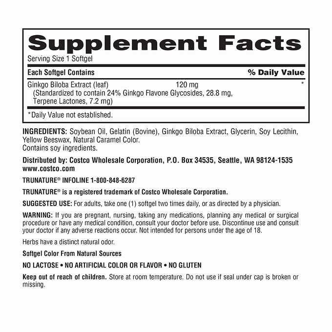 OProCyn Tru Nature Ginkgo Biloba 340 Softgels