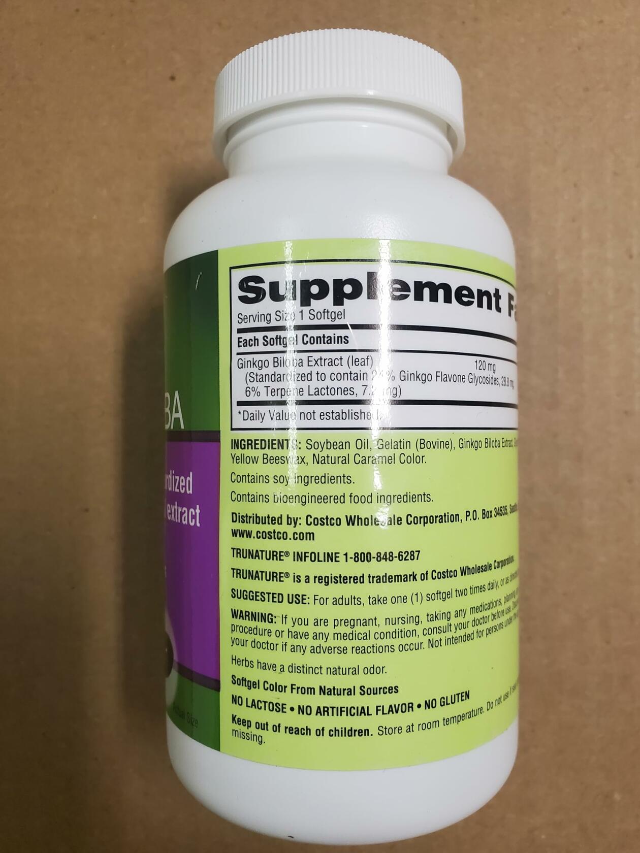 OProCyn Tru Nature Ginkgo Biloba 340 Softgels
