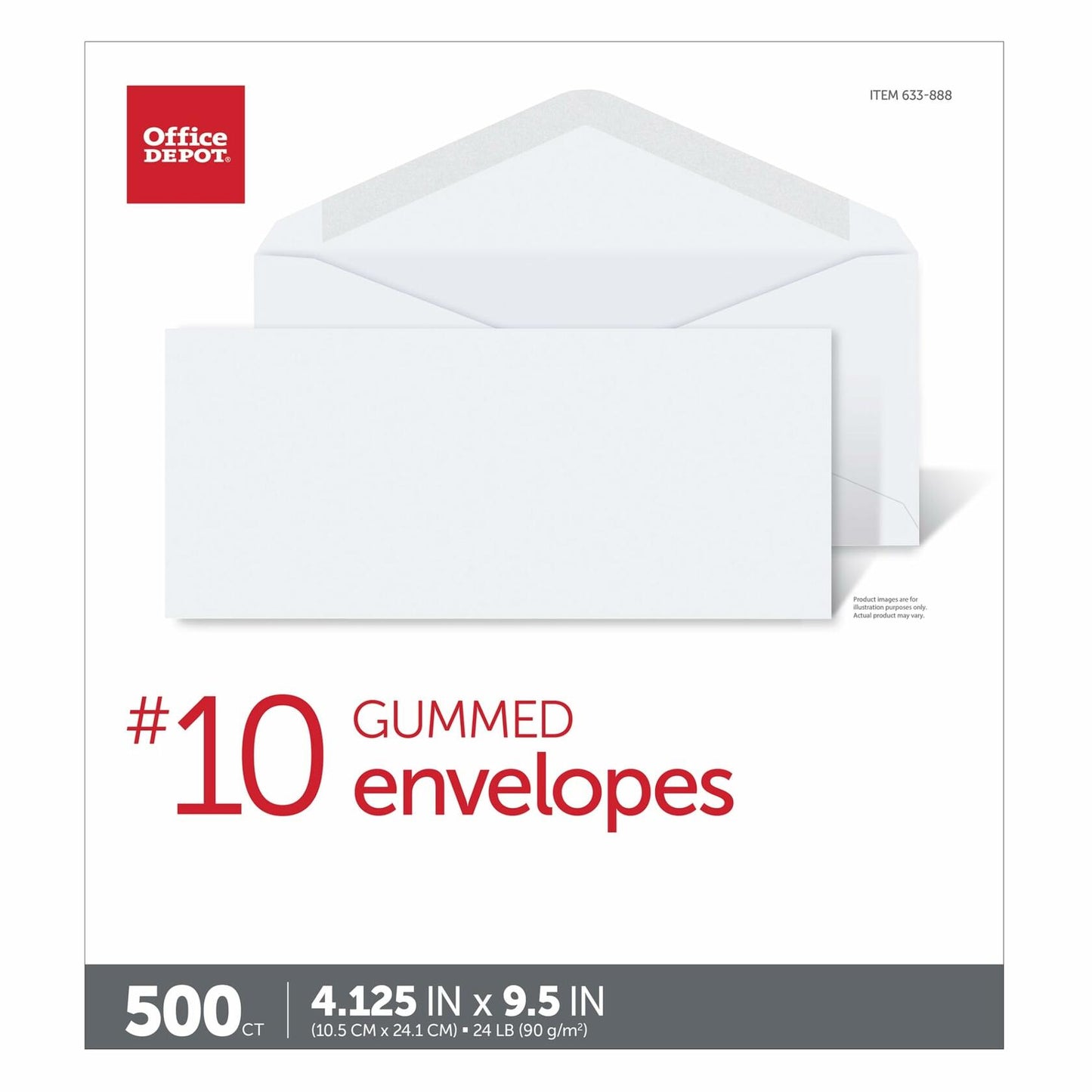 Office Depot All-Purpose Envelopes, #10 (4 1/8in. x 9 1/2in.), White, Box Of 500, 12010