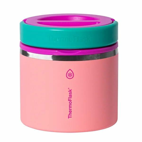 Thermoflask 20 oz Insulated Food Jar, 2-Pack, Pink and Blue, Hot 12 Hours Cold 24 Hours (Pink and Blue)