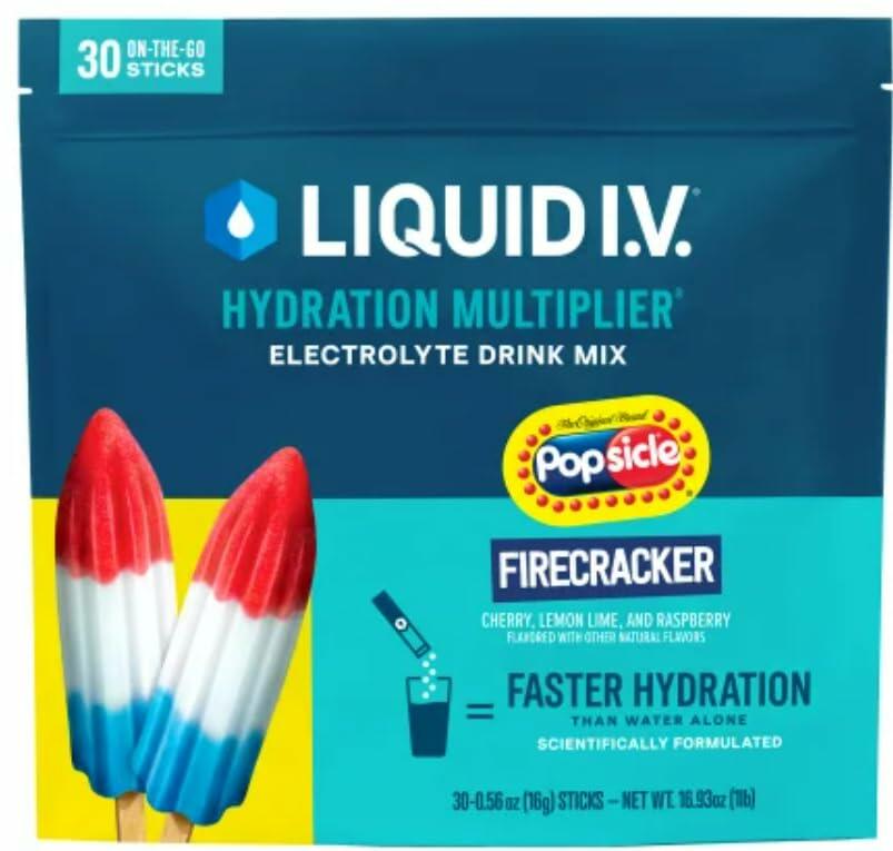 I.V. Hydration Multiplier, 30 Individual Serving Stick Packs in Resealable Pouch, Firecracker
