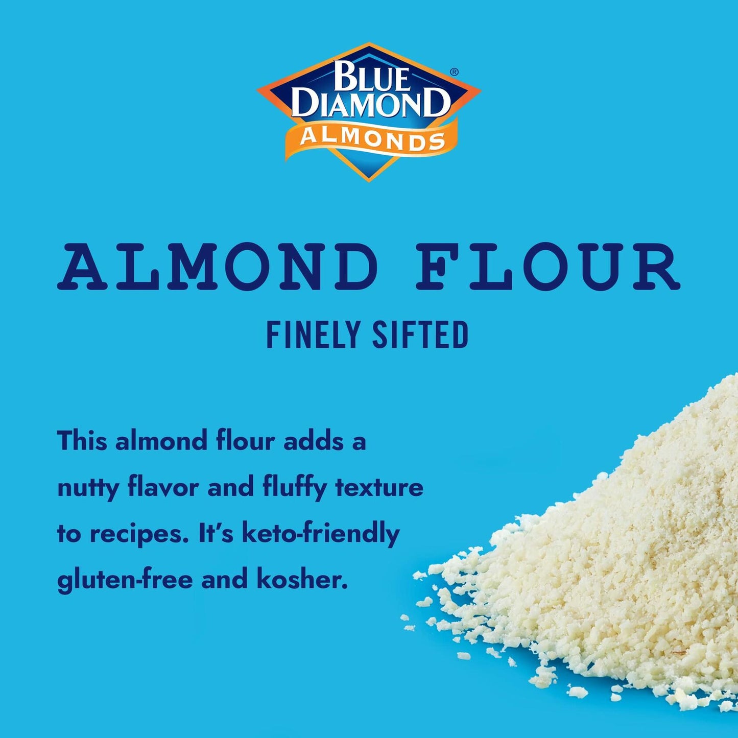 Blue Diamond Almonds Almond Flour, Gluten Free, Blanched, Finely Sifted, 48 oz