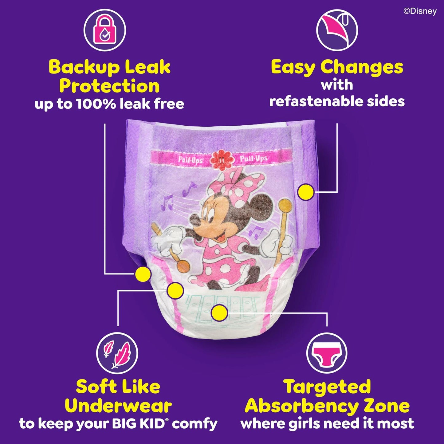 Pull-Ups Girls' Potty Training Pants, Size 2T-3T Training Underwear (16-34 lbs), 124 Count (4 packs of 31)